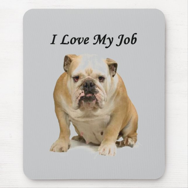Office Witz Grumpy BullDog sarkastische Liebe Mein Mousepad (Vorne)