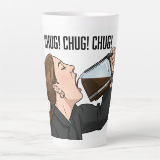 Office Woman Chugging Coffee From Pot Humor Milchtasse