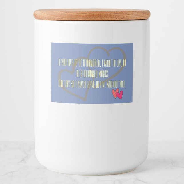 Office Zuhause Hochzeit Persönliche Bestimmung des Lebensmitteletikett (Vorderseite)