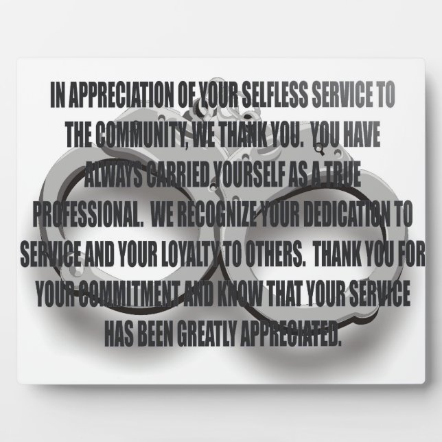 OFFICER RETIREMENT PLAQUE FOTOPLATTE (Vorderseite)