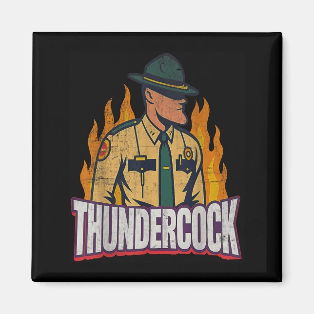 Officer Sergeant Cius Thunder Bodycam Funny Meme  Magnet (Vorne)