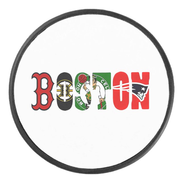 Official Boston Sport Teams T-Shirt Eishockey Puck (Vorderseite)