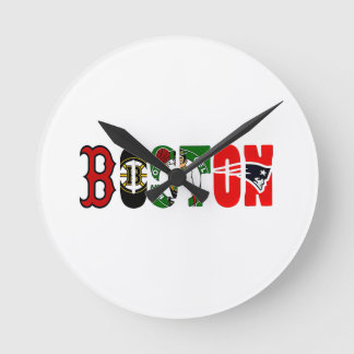 Official Boston Sport Teams T-Shirt Runde Wanduhr
