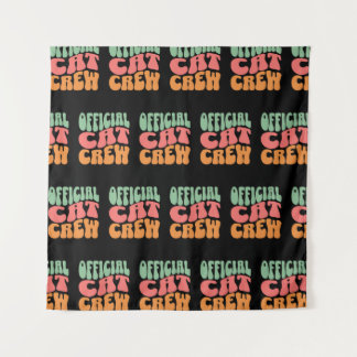 Official Cat Crew Funny Cat Lover Wandteppich