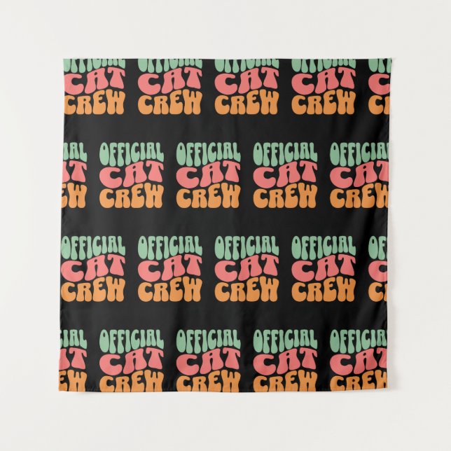 Official Cat Crew Funny Cat Lover Wandteppich (Vorderseite)