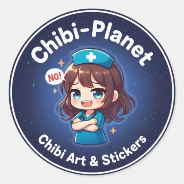 Official Chibi-Planet Logo:  Sassy Nursing Sticker (Vorderseite)