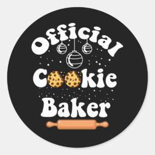 Official Cookie Baker Cookie Lovers Christmas Runder Aufkleber