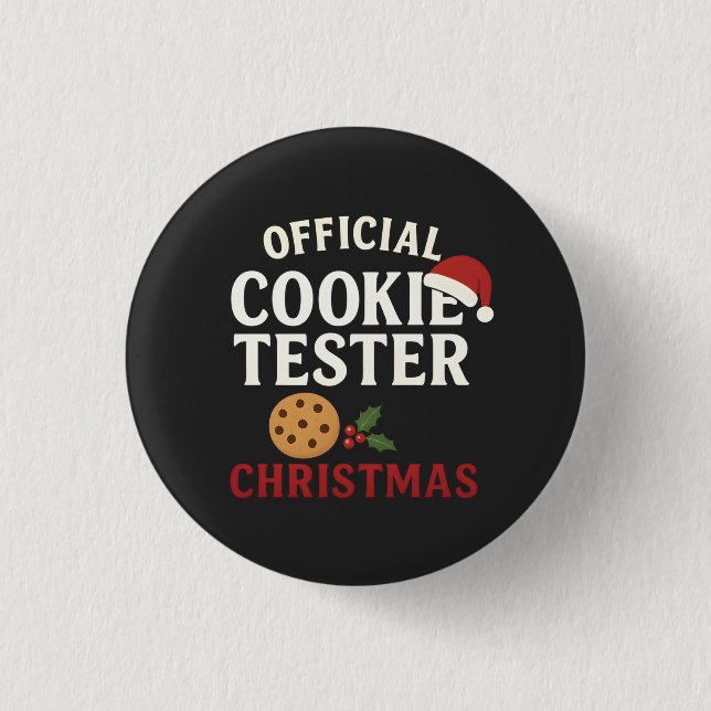 Official Cookie Tester Christmas Tee Button (Vorderseite)