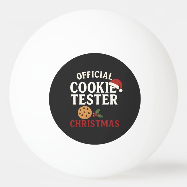 Official Cookie Tester Christmas Tee Tischtennisball (Vorderseite)