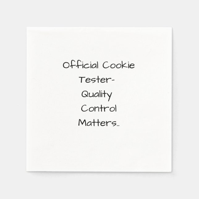 Official Cookie Tester- Quality Control Matters  Serviette (Vorderseite)