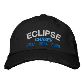 Official Eclipse Chaser Fun Saying Black Bestickte Baseballkappe