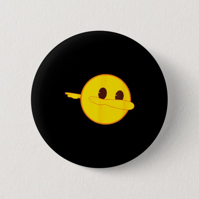 Official Emoji Dab Dabbing Yellow Smile Face  Button (Vorderseite)