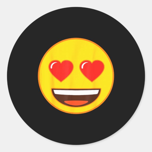 Official Emoji Heart Eyes Yellow Smile Face  Runder Aufkleber (Vorderseite)