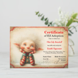Official North Pole Elf Adoption Certificate Einladung