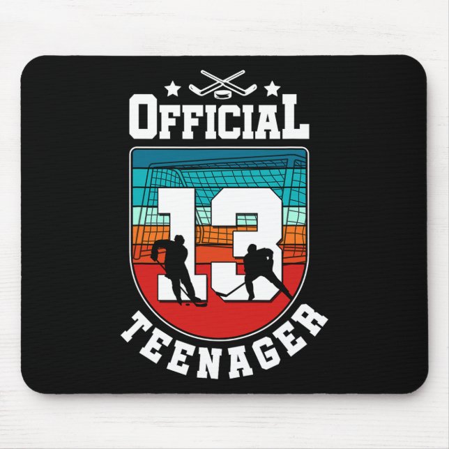 Official Teenager 13th Birthday 13 Year Boy Hockey Mousepad (Vorne)
