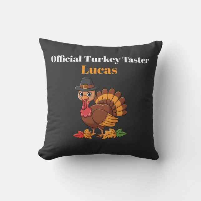 Official Turkey Taster Thanksgiving Pillow | 16x16 Kissen (Vorderseite)