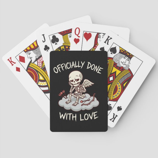 Officially Done With Love Skeleton Cupid Design Spielkarten (Rückseite)