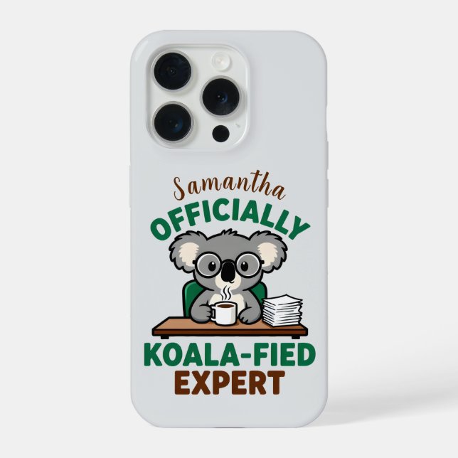 Officially Koala-fied Expert Funny Coffee Pun iPhone Hülle (Rückseite)