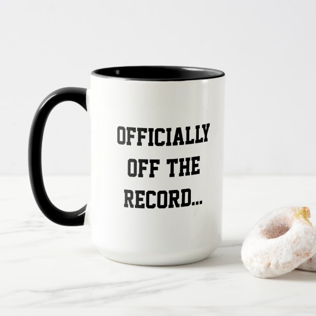 "Officially Off The Record" Court Reporter Coffee Tasse (Mit Donut)