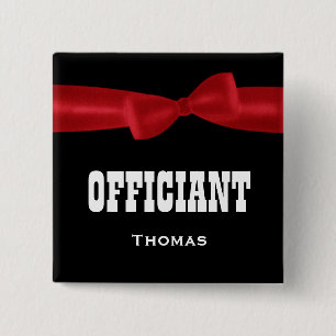 OFFICIANT Hochzeits-individueller Name V02L ROT Button