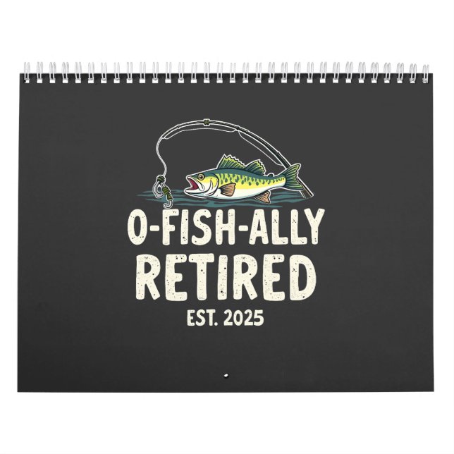 Offishally remüde Est. 2025 Ruhestand Fisher Vater Kalender (Titelbild)