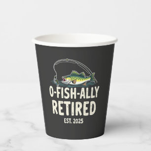 Offishally remüde Est. 2025 Ruhestand Fisher Vater Pappbecher