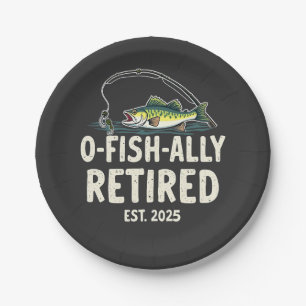 Offishally remüde Est. 2025 Ruhestand Fisher Vater Pappteller