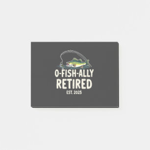 Offishally remüde Est. 2025 Ruhestand Fisher Vater Post-it Klebezettel
