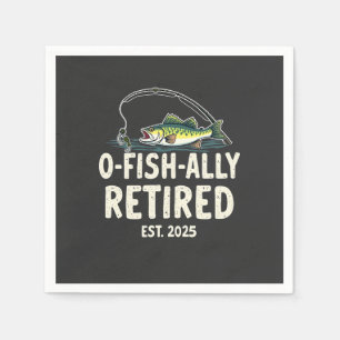 Offishally remüde Est. 2025 Ruhestand Fisher Vater Serviette