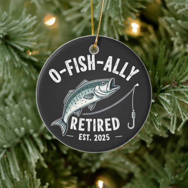 Offishally Ruhestand 2025 Fisher Vater Ruhestand Keramik Ornament (Baum)