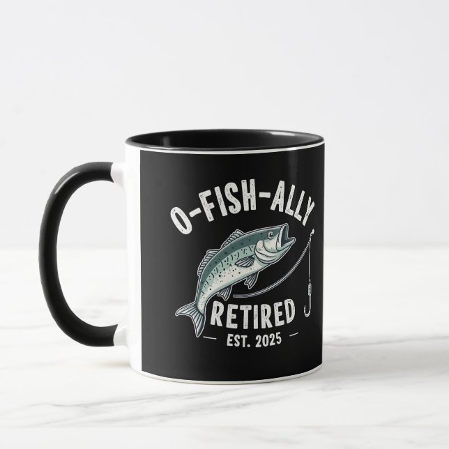 Offishally Ruhestand 2025 Fisher Vater Ruhestand Tasse (Links)