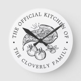 Offizial Kitchen Pizza Themed | Runde Wanduhr