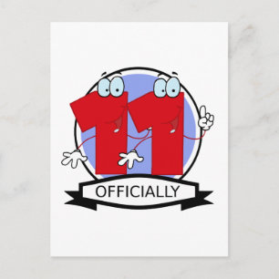 Offiziell 11 Geburtstagsbanner Postkarte