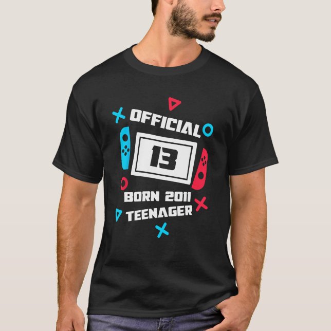 Offiziell 13 Geborene Teenager-Jungen 2011 13. Geb T-Shirt (Vorderseite)