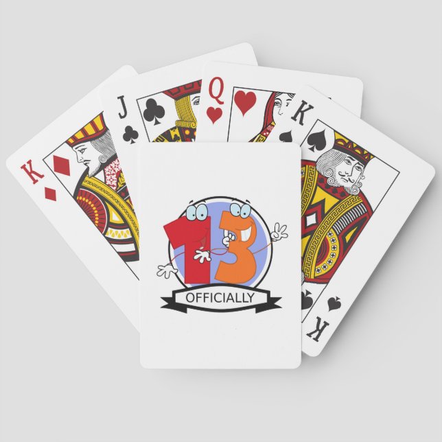 Offiziell 13 Geburtstagsbanner Spielkarten (Rückseite)