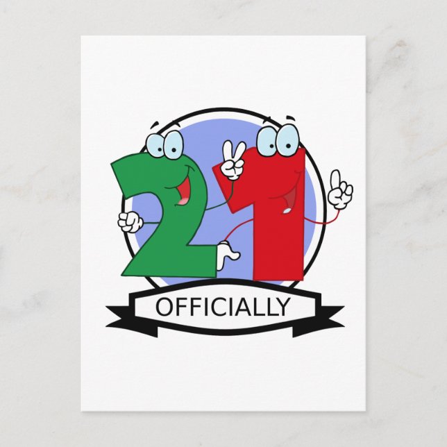Offiziell 21 Geburtstagsbanner Postkarte (Vorderseite)