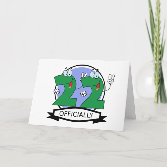 Offiziell 22 Geburtstagsbanner Karte (Vorderseite)