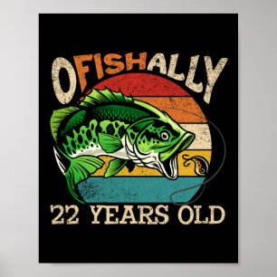 Offiziell 22 Jahre alte Fischerei-Geburtstag-Theme Poster