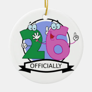 Offiziell 26 Geburtstagsbanner Keramikornament