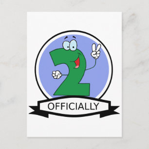 Offiziell 2 Geburtstagsbanner Postkarte