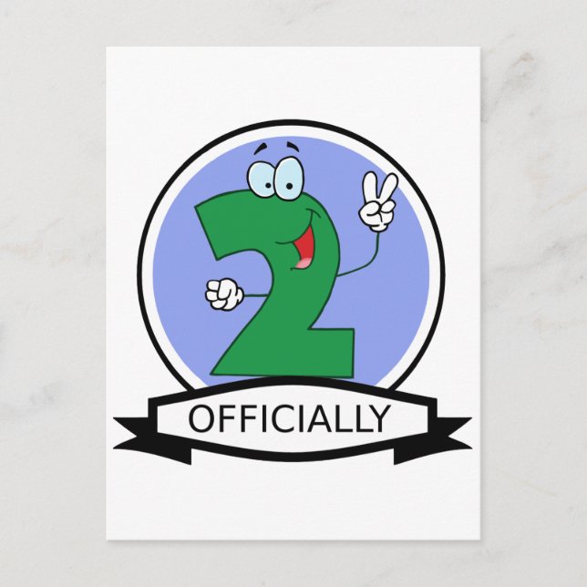 Offiziell 2 Geburtstagsbanner Postkarte (Vorderseite)