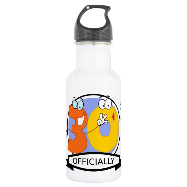 Offiziell 30 Geburtstagsbanner Edelstahlflasche (Vorderseite)