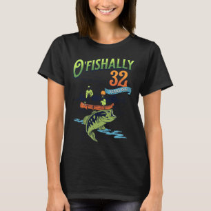 Offiziell 32 Jahre alte Fischthemen 32. Geburtstag T-Shirt