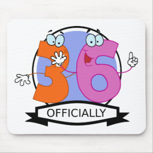 Offiziell 36 Geburtstagsbanner Mousepad