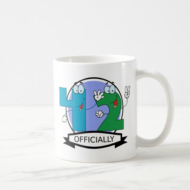Offiziell 42 Geburtstagsbanner Tasse (Rechts)