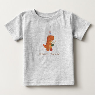 Offiziell 4 Jahre altes Dinosaurier-Jungen-Geburts Baby T-shirt