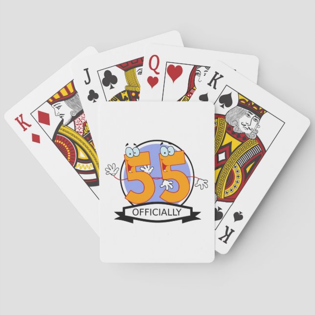 Offiziell 55 Geburtstagsbanner Spielkarten (Rückseite)