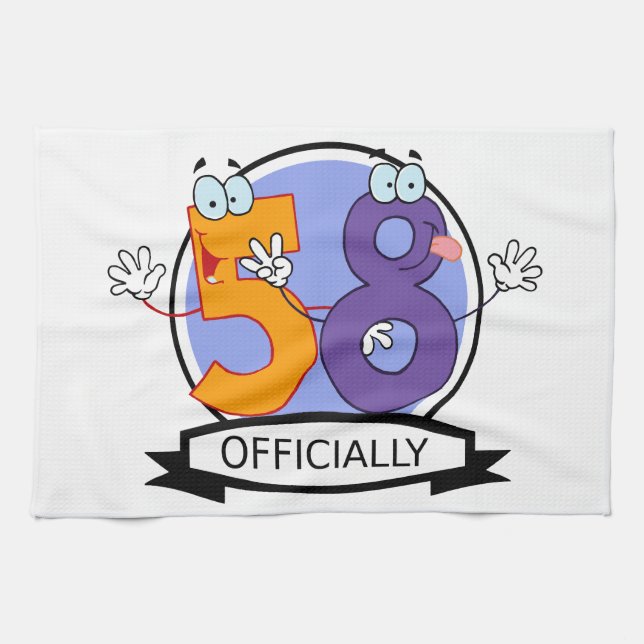 Offiziell 58 Geburtstagsbanner Handtuch (Horizontal)