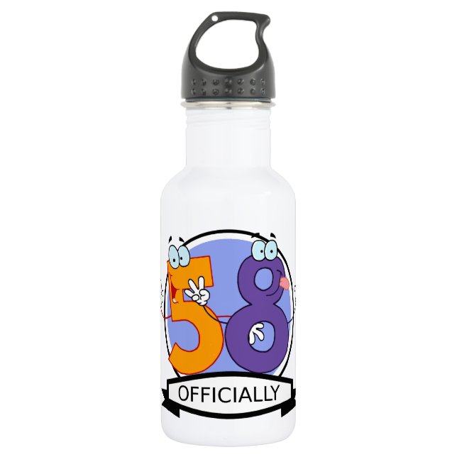 Offiziell 58. Geburtstagsnummer Edelstahlflasche (Vorderseite)