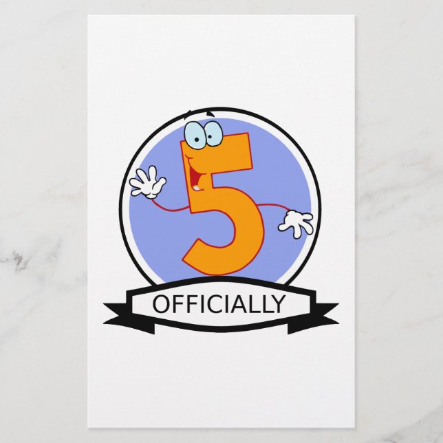 Offiziell 5 Geburtstagsbanner Briefpapier (Vorderseite)